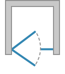Jednokrídlové dvere s pevnou stenou v rovine s otváraním von i dnu