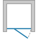 Jednokřídlé dveře s pevnou stěnou v rovině (panty u pevné stěny) s otvíráním ven