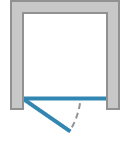 Jednokřídlé dveře s pevnou stěnou v rovině s otvíráním ven 